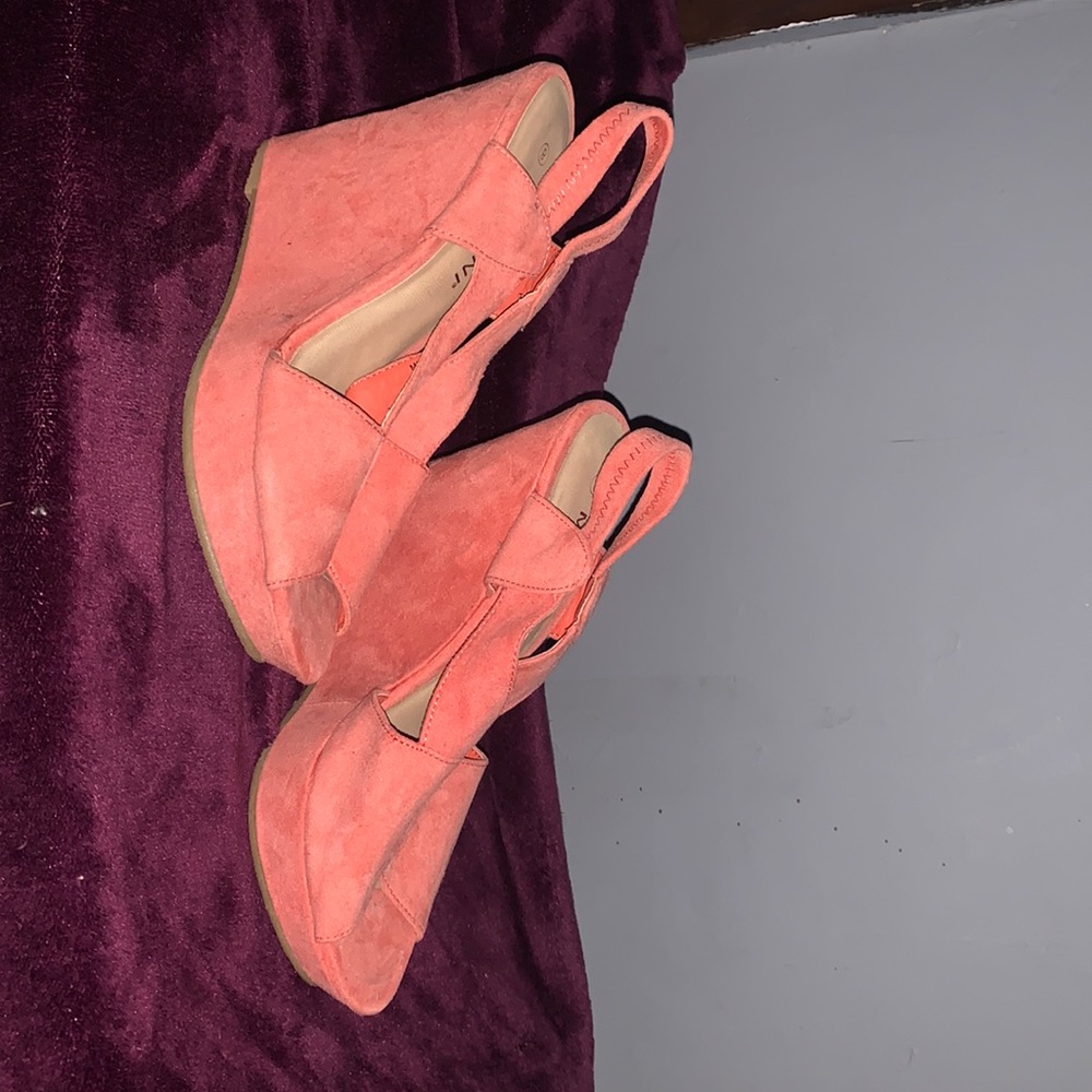 Never worn peach platform shoes
